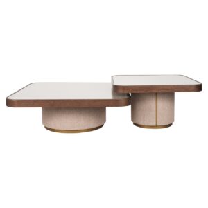 Coffee table Willox brown  including glass (Set of 2)