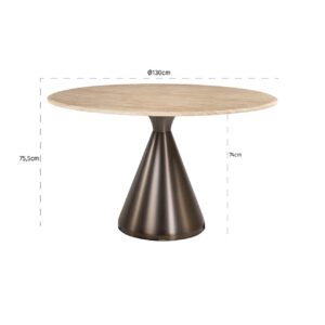 Dining table Montgommery 130Ø (Beige)