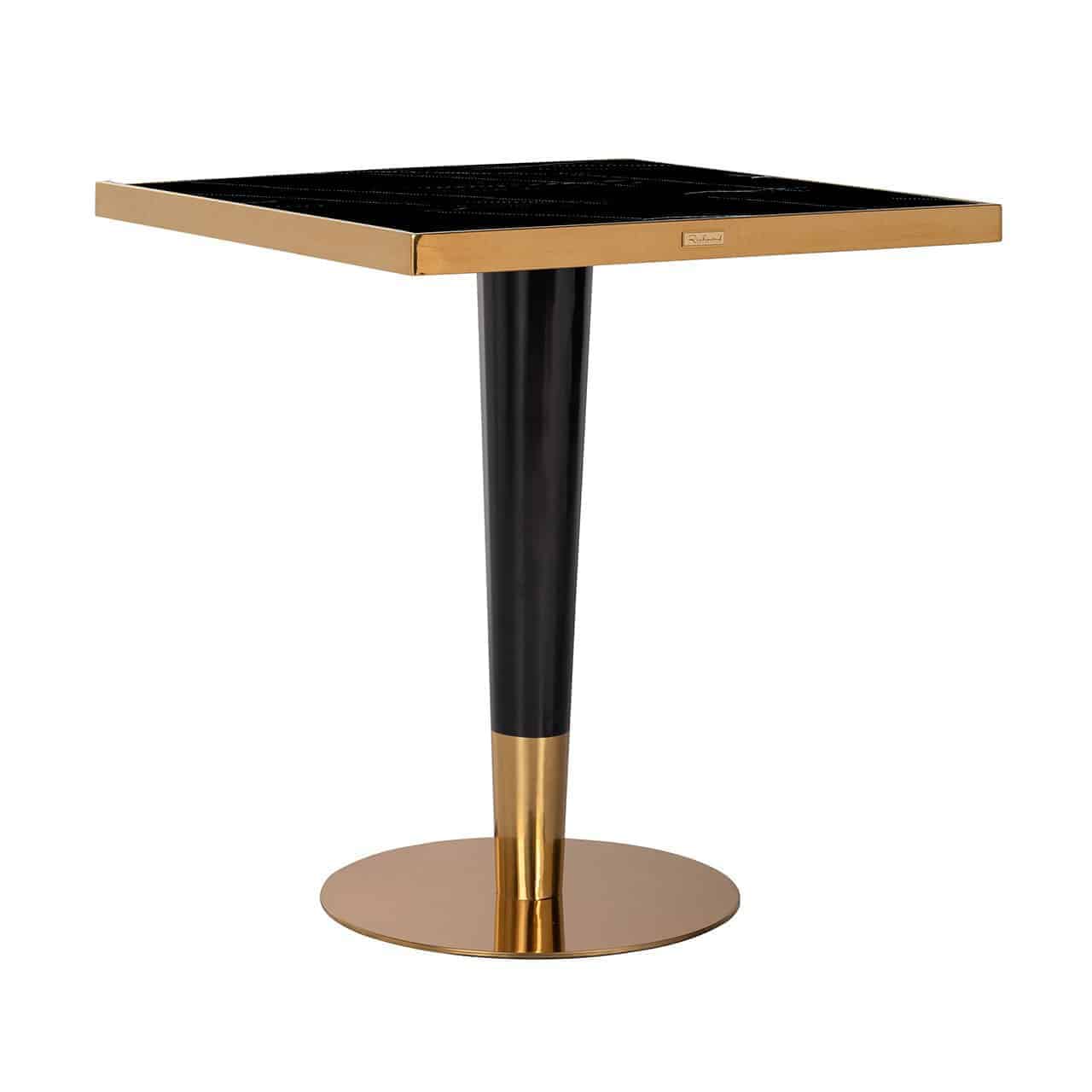 Bistro table Can Roca  square black 70x70 (Black/gold)