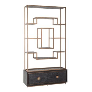 Display cabinet Hunter 2-drawers (Black rustic)