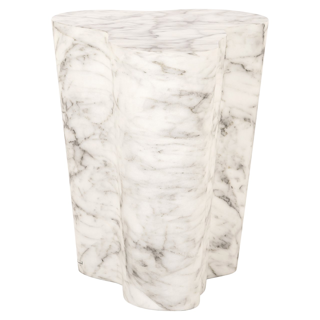 End table Rockyard faux white marble indoor/outdoor (White) - obrazek 2