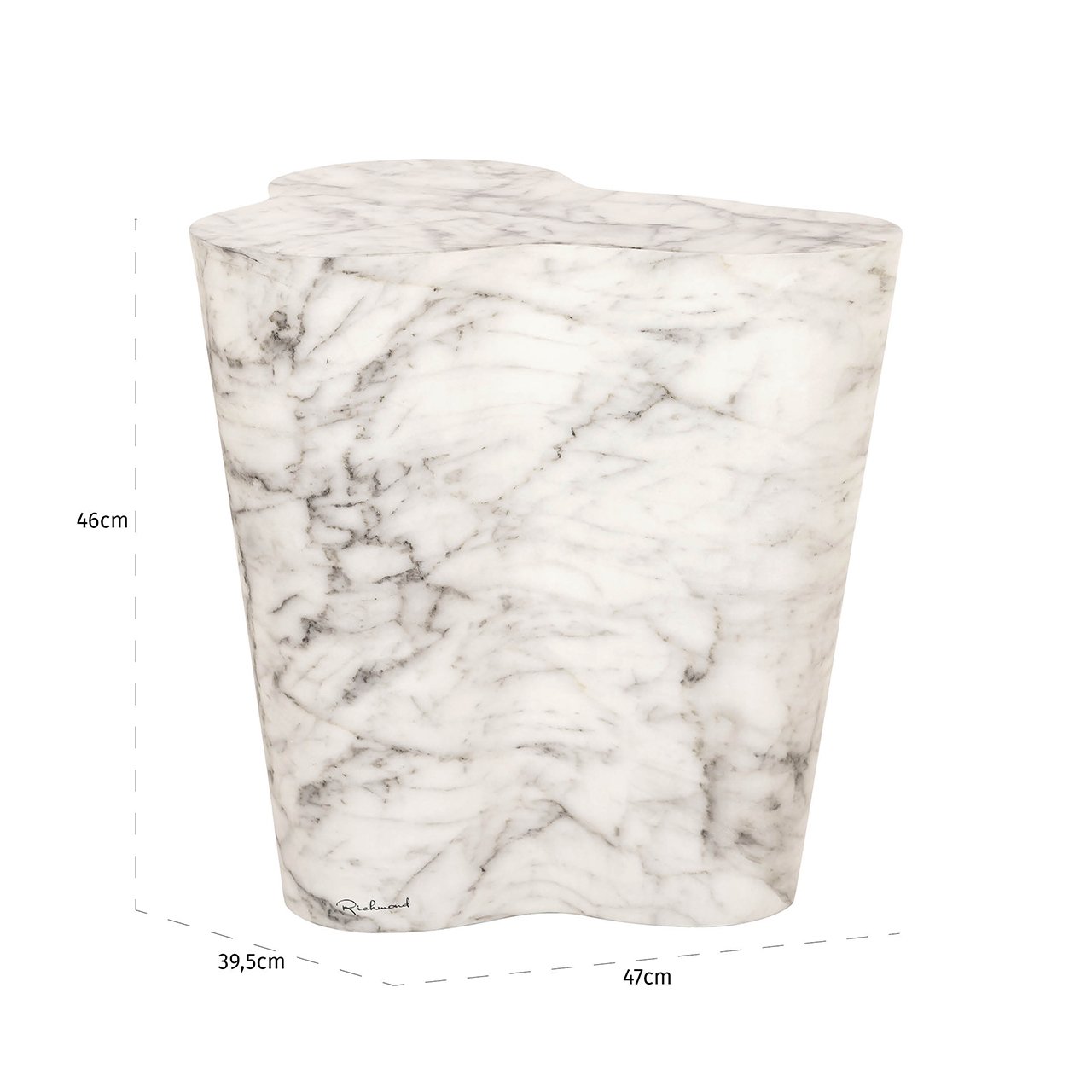 End table Rockyard faux white marble indoor/outdoor (White) - obrazek 4