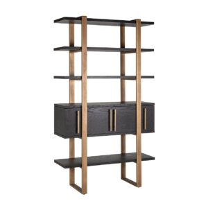 Display cabinet Cambon 4-doors 4-shelves (Dark coffee)