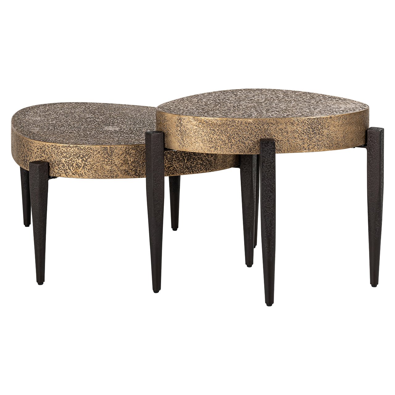 Coffee table Marquee set of 2 (Black/gold) - obrazek 2