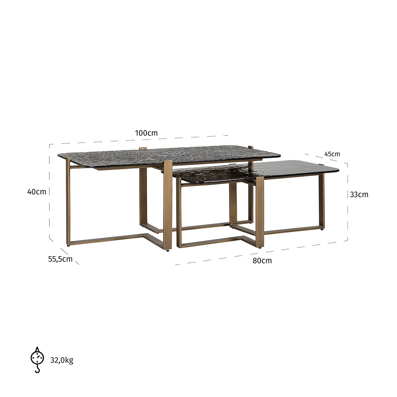 Coffee table Sterling set of 2 (Brown) - obrazek 5