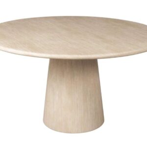 Dining table Fictus 140Ø faux travertine (Beige)