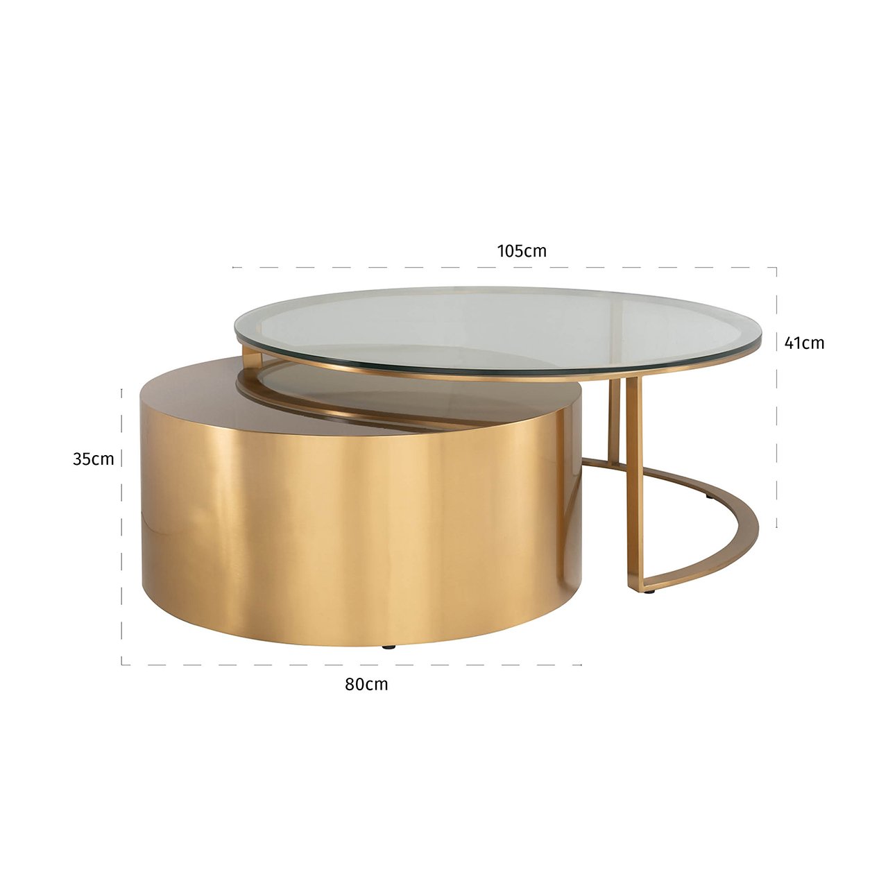 Coffee table Orlan set of 2 (Gold) - obrazek 2