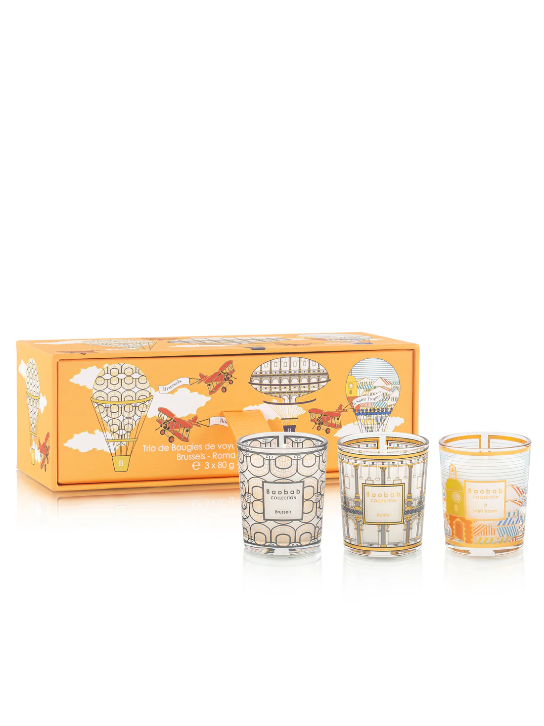 TRIO  CANDLES BRUSSELS-ROMA-SAINT TROPEZ