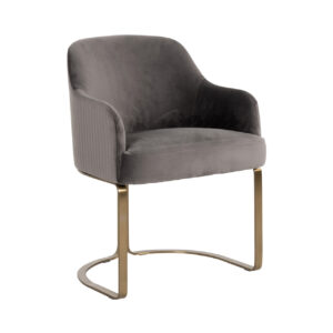 Chair Hadley stone velvet / brushed gold (Quartz Stone 101)