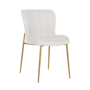 Chair Odessa white bouclé / brushed gold (Copenhagen 900 Bouclé White)