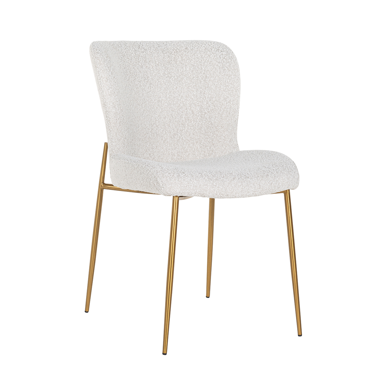 Chair Odessa white bouclé / brushed gold (Copenhagen 900 Bouclé White)