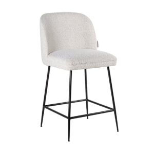 Counter stool Pullitzer white bouclé
