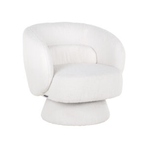 Swivel lounge chair Senna white furry (Himalaya 900 white furry)