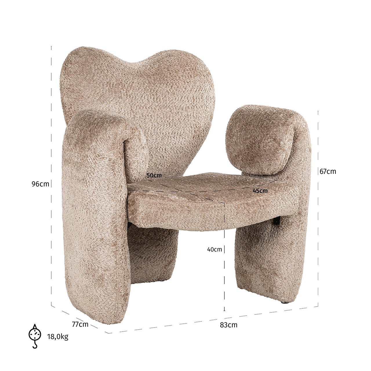 Lounge chair Didi (Sheep 01 nature) - obrazek 5