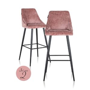 Bar stool Brooke rose chenille (set of 2) (Bergen 705 rose chenille)