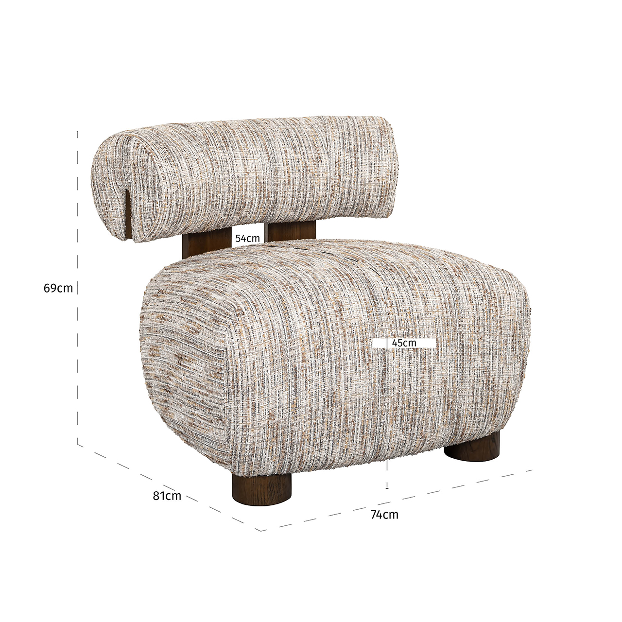 Lounge chair Arabella greige coco (Greige coco) - obrazek 5