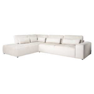 Sofa Lund 3-seater + ottoman left cream fusion (Fusion cream 02)